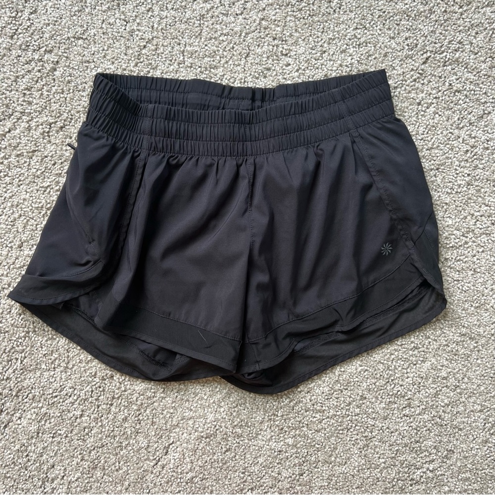 Black xs athleta mesh racer run short. Running shorts